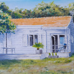 Maison au bord du Lac de Lacanau (24x18 - acrylique sur toile)