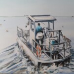 Lacanau Moutchic - La police du lac ((acrylique sur toile, 30x40cm)