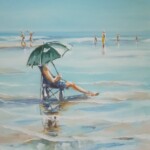 Canicule au bord de mer (acrylique sur toile, 30x24cm)
